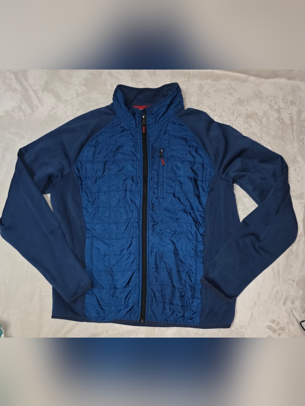 Orvis Mens Blue Hybrid Quilted Full Zip Up Jacket XL